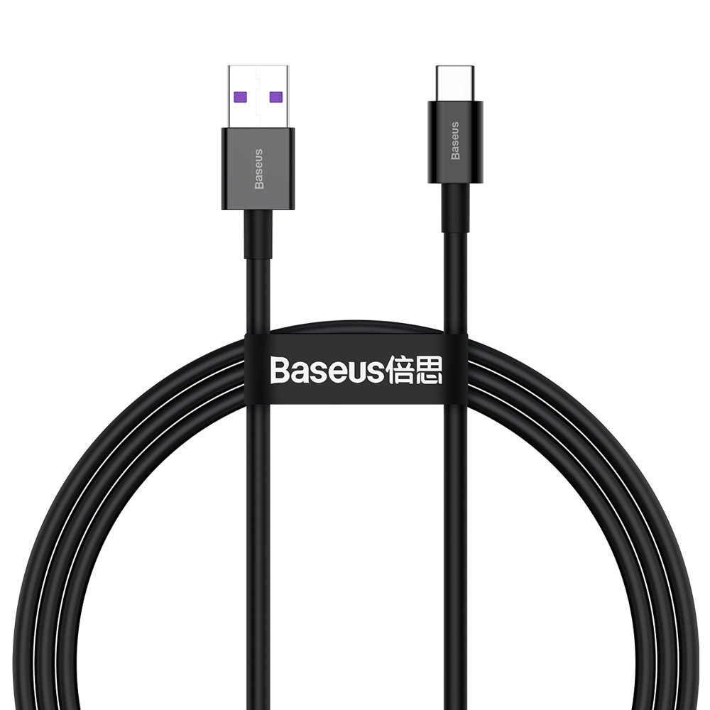 BASEUS Baseus Huawei Fast Charging USB-C till USB-A kabel 1m - Svart