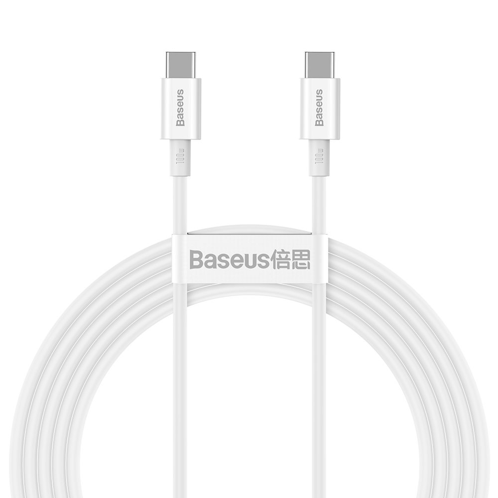BASEUS Baseus Superior USB-C till USB-C kabel 100W 5A 20V 1m - Vit