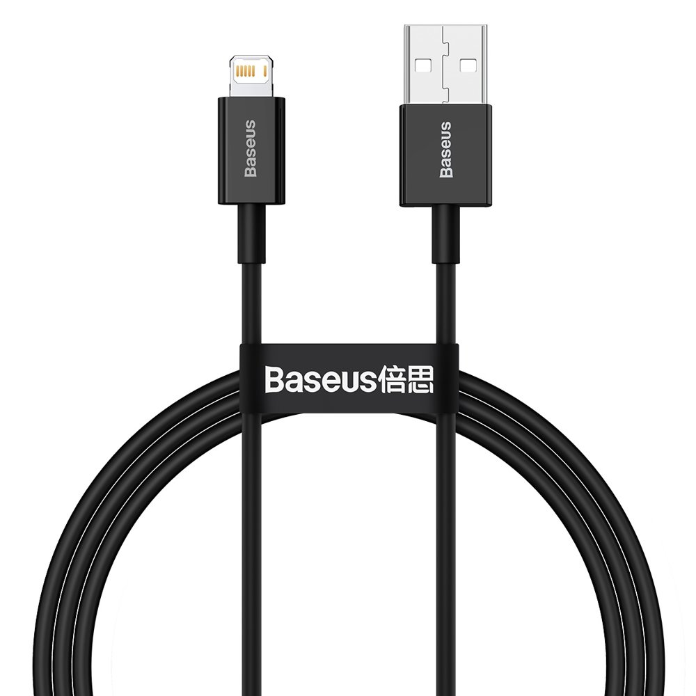 BASEUS Baseus Fast Charging USB-A till Lightning kabel 1m - Svart