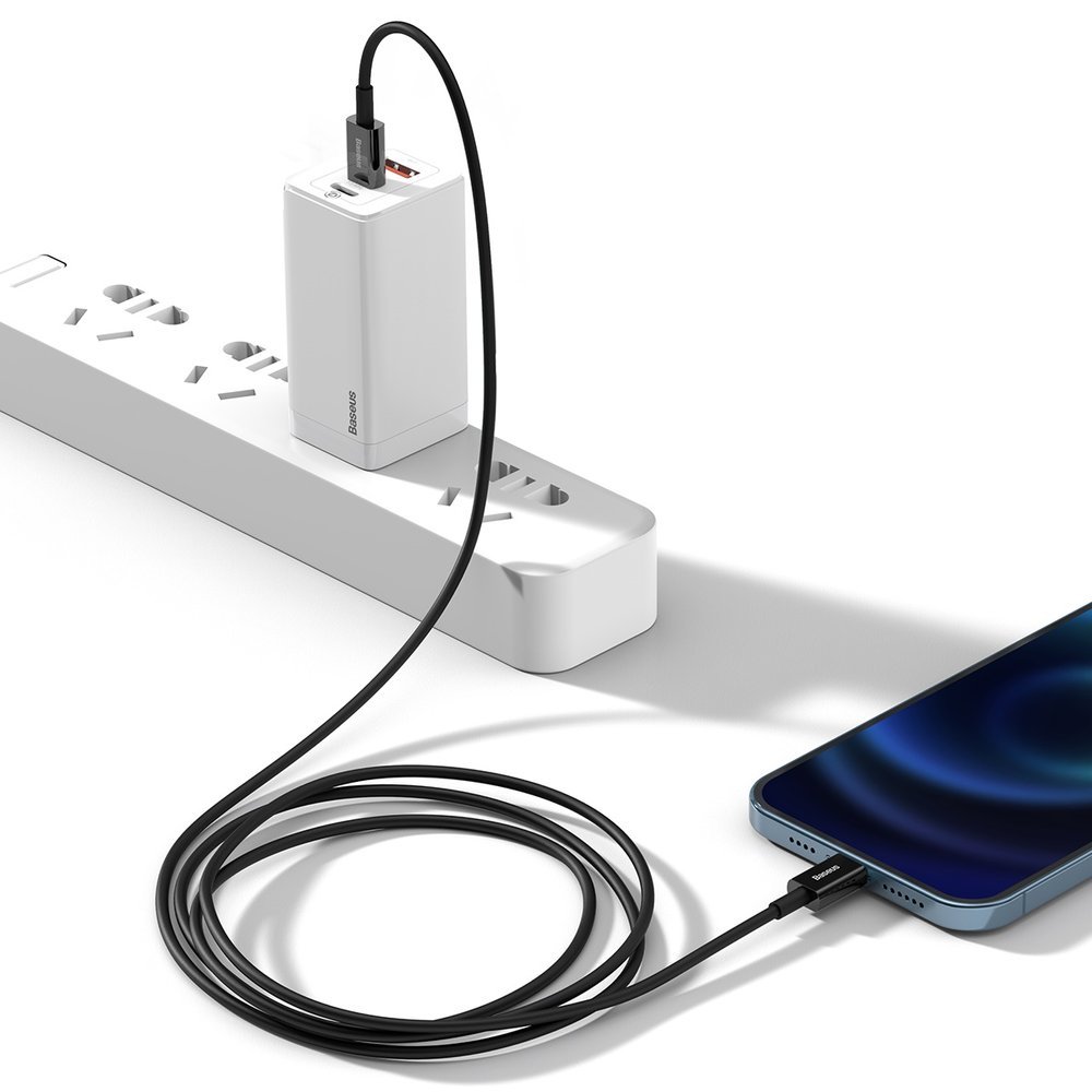 BASEUS Baseus Fast Charging USB-C till Lightning kabel 1m - Svart