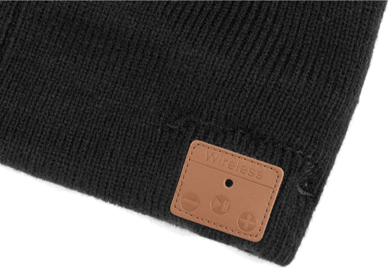 A-One Brand Stickad mössa med inbyggda hörlurar - Bluetooth - Svart