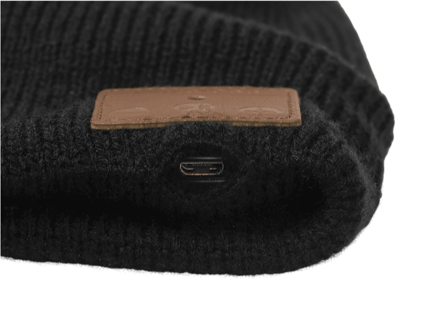 A-One Brand Stickad mössa med inbyggda hörlurar - Bluetooth - Svart