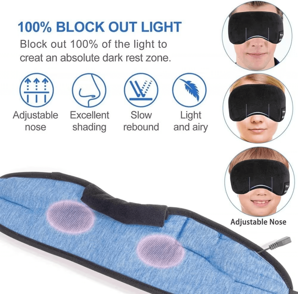 A-One Brand Bluetooth Sovhörlurar - Sovmask - Svart