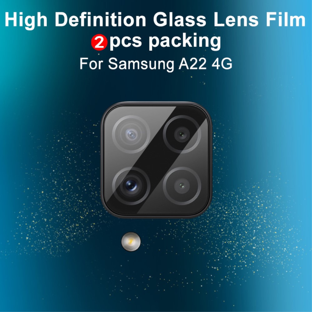 OEM [2-PACK] Kameralinsskydd i Härdat Glas Samsung Galaxy A22 4G - Clear