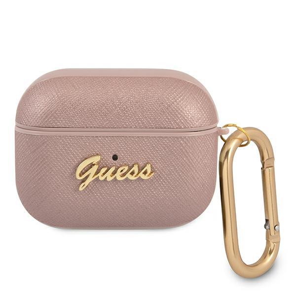 Guess Guess Saffiano Script Metal Collection Skal AirPods Pro - Rosa