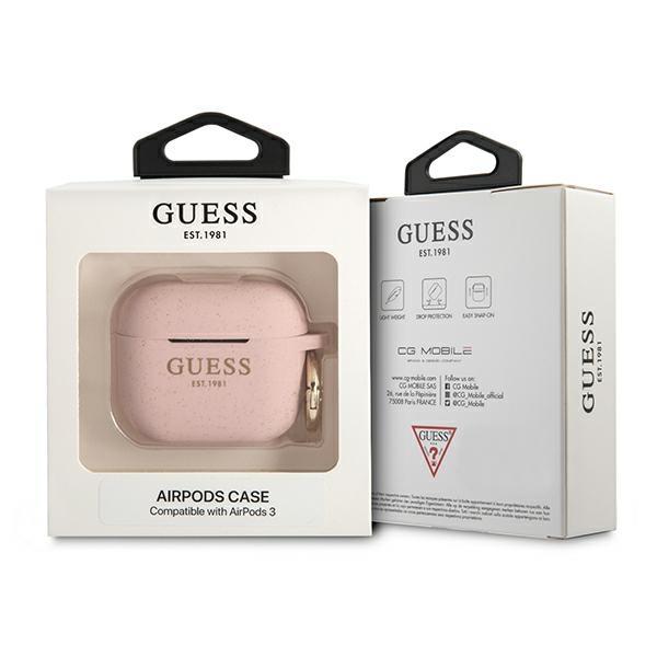 Guess Guess Silicone Glitter Skal AirPods 3 - Rosa