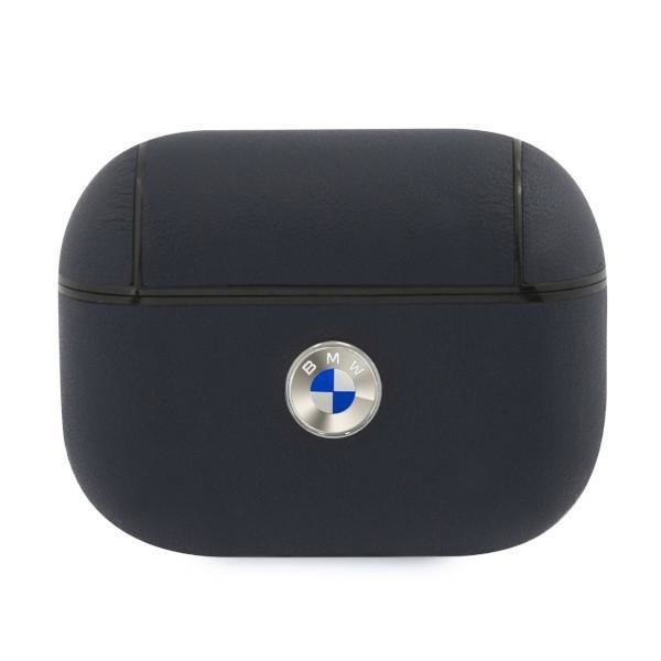 BMW BMW Äkta Läder Silver Logo Skal AirPods Pro - Navy