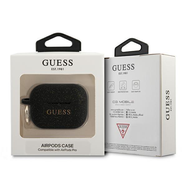 UTGATT1 Guess Silicone Glitter Skal AirPods Pro - Svart