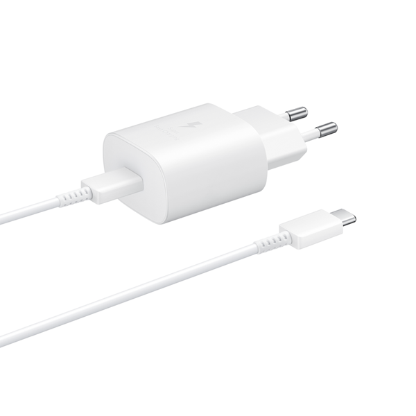 Samsung Samsung Reseväggladdare 25W USB Typ-C + Kabel USB Typ-C 1m - Vit