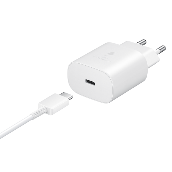 Samsung Samsung Reseväggladdare 25W USB Typ-C + Kabel USB Typ-C 1m - Vit