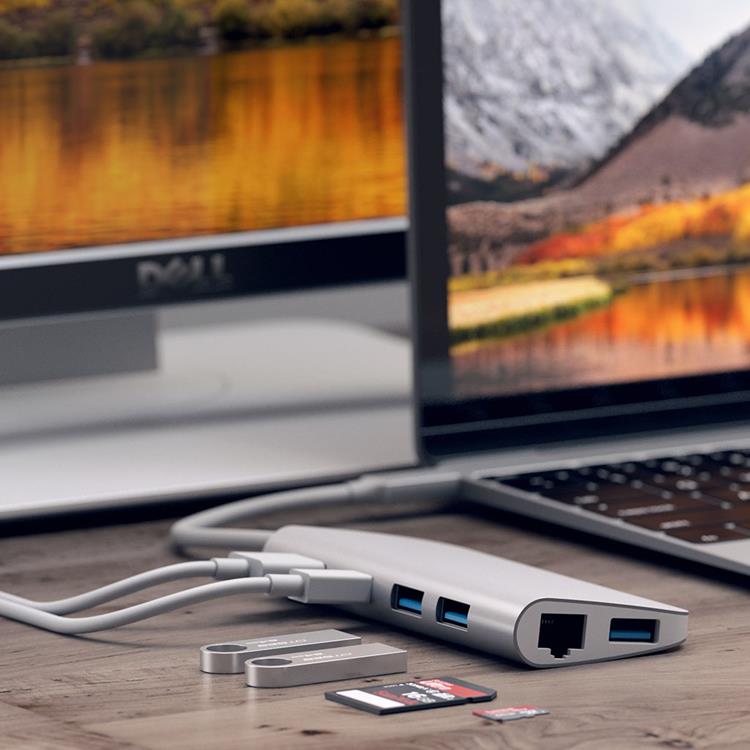 Satechi Satechi USB-C Multimedia Adapter 4K HDMI / Mini DisplayPort - Silver