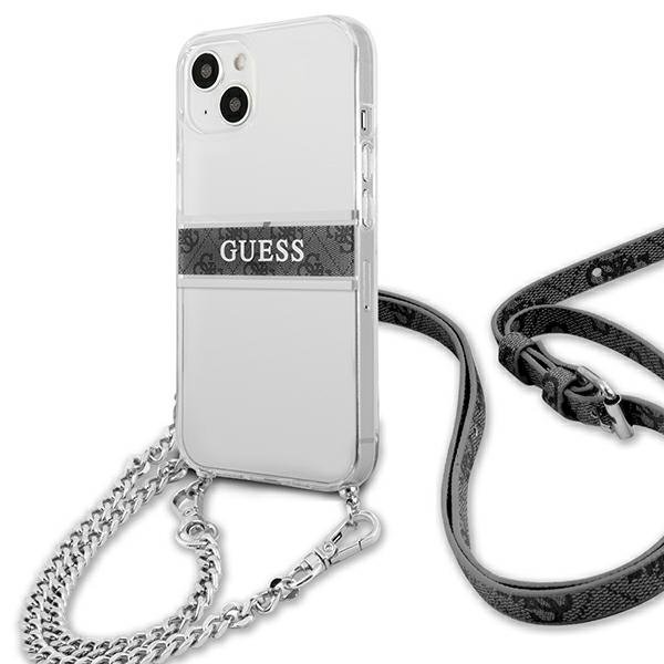 Guess Guess Gray Strap Silver Chain Skal iPhone 13 mini - Transparent