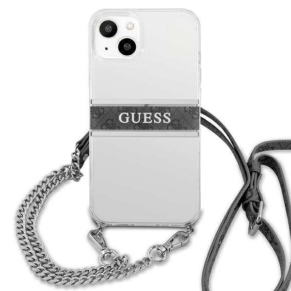 Guess Guess Gray Strap Silver Chain Skal iPhone 13 mini - Transparent
