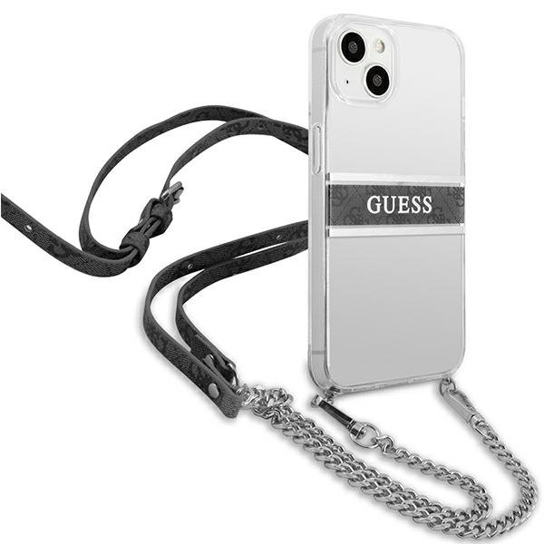 Guess Guess Gray Strap Silver Chain Skal iPhone 13 mini - Transparent