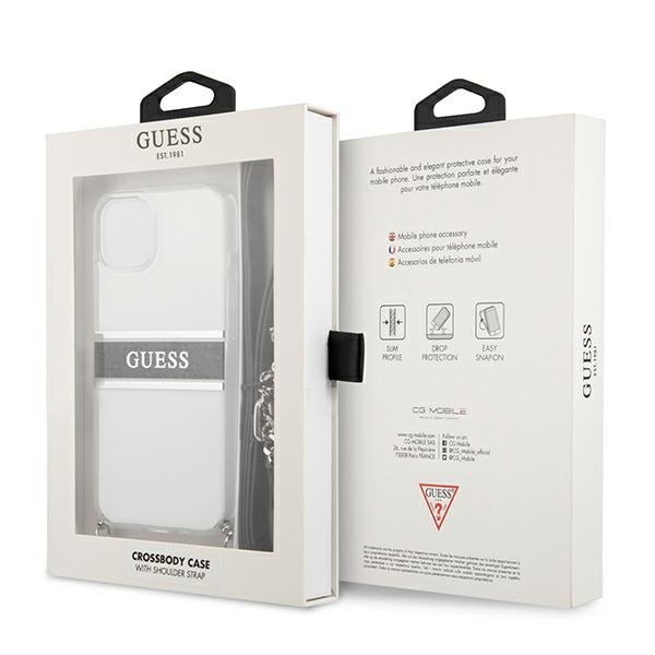 Guess Guess Gray Strap Silver Chain Skal iPhone 13 mini - Transparent