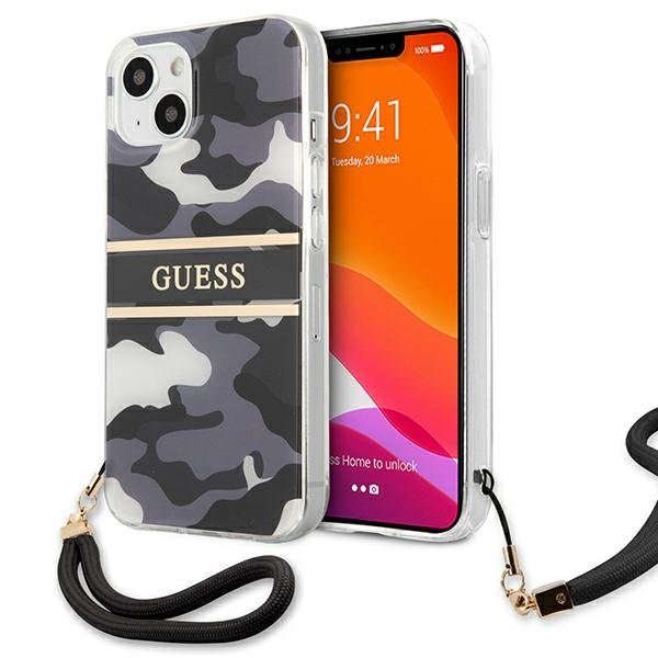 Guess Guess Camo Strap Collection Skal iPhone 13 mini - Svart
