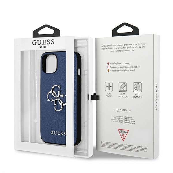 Guess Guess Saffiano Metall Logo Skal iPhone 13 mini - Blå