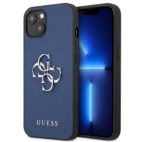 Guess Guess Saffiano Metall Logo Skal iPhone 13 mini - Blå