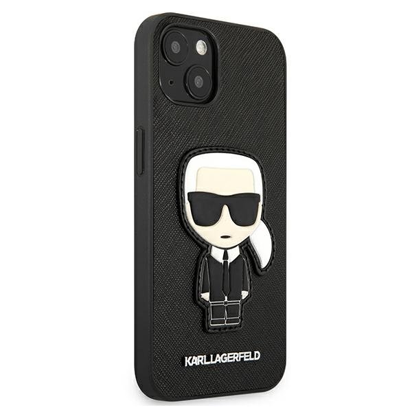 KARL LAGERFELD Karl Lagerfeld Saffiano Ikonik Karl`s Patch Skal iPhone 13 mini - Svart