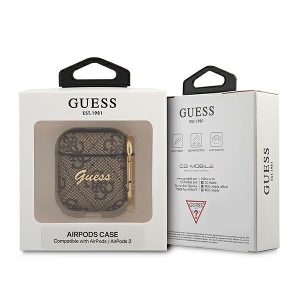Guess Guess Script Metall Collection Skal AirPods - Brun