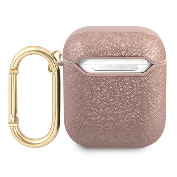 Guess Guess Saffiano Script Metal Collection Skal AirPods - Rosa