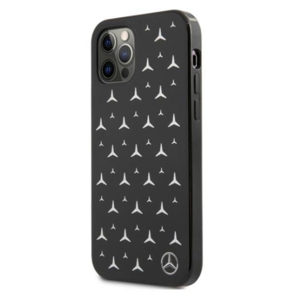 Mercedes Mercedes Silver Stars Pattern Skal iPhone 12 / 12 Pro - Svart