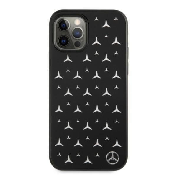 Mercedes Mercedes Silver Stars Pattern Skal iPhone 12 / 12 Pro - Svart