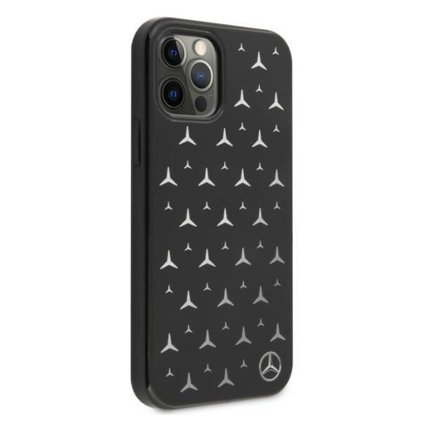 Mercedes Mercedes Silver Stars Pattern Skal iPhone 12 / 12 Pro - Svart