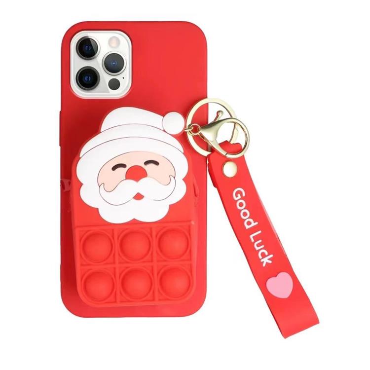OEM Santa Claus Silicone Skal iPhone X / XS - Röd