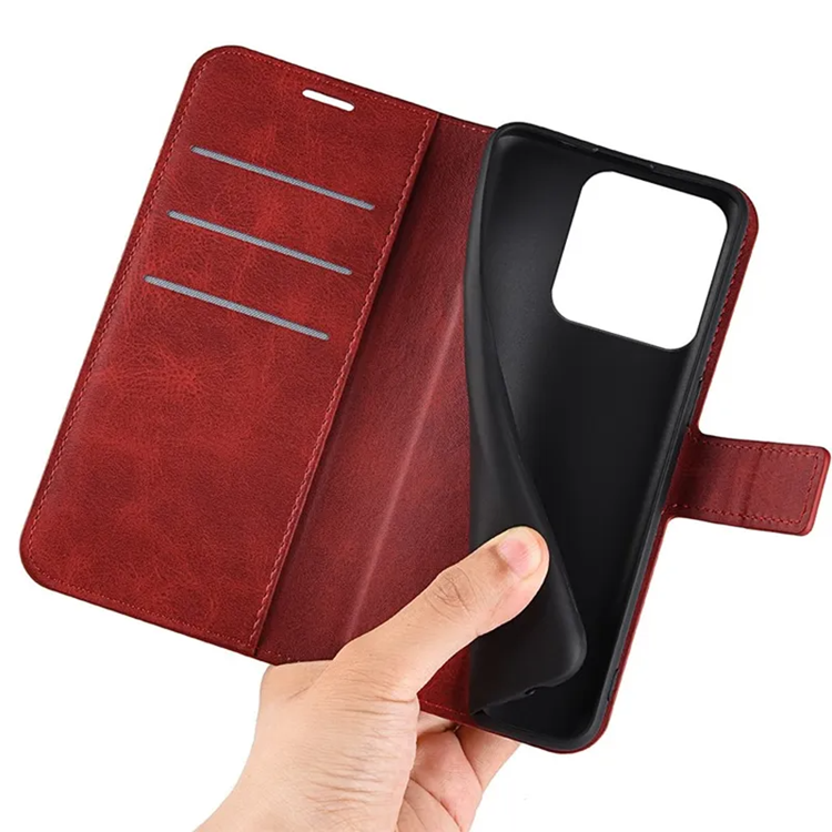 OEM Xiaomi 13 Plånboksfodral Calf Texture Flip - Röd