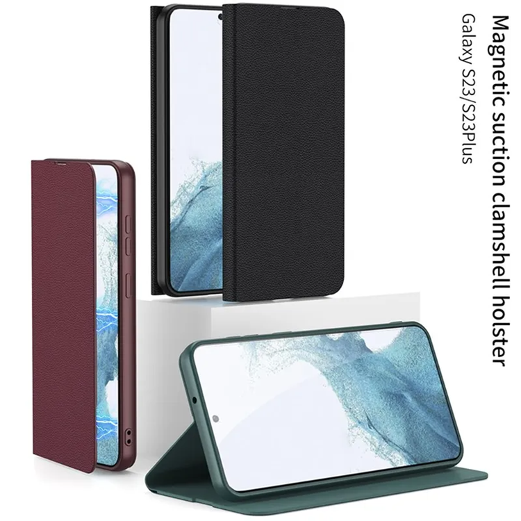 GKK GKK Galaxy S23 Plus Mobilfodral Magnetic PU-Läder - Svart