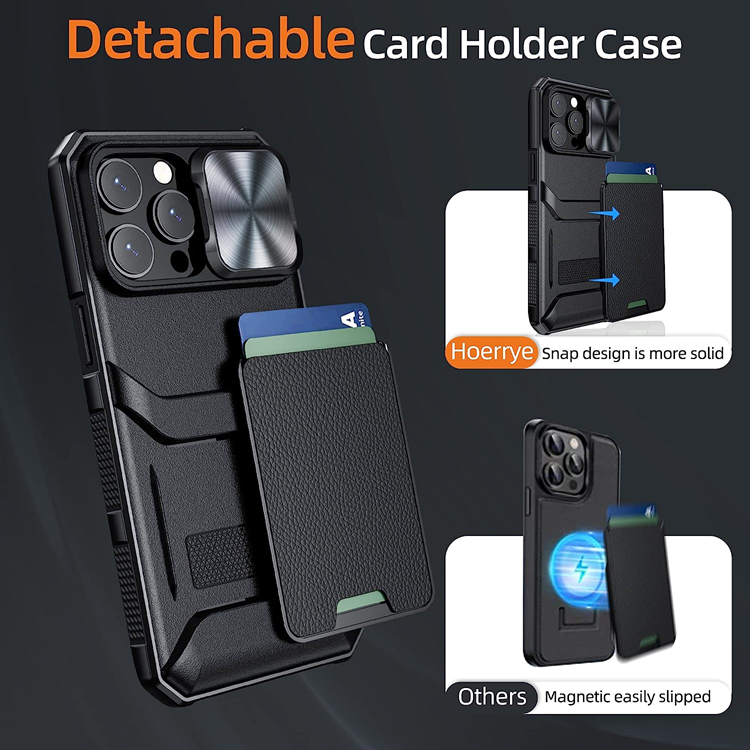 OEM Mobilskal till iPhone 14 Plus Korthållare Kamera Slider - Svart