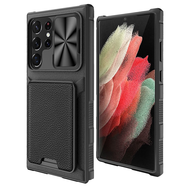 OEM Mobilskal till Galaxy S23 Plus Korthållare Kamera Slider - Svart