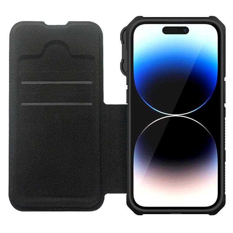 OEM iPhone 14 Plus Plånboksfodral PU Läder Shockproof - Svart