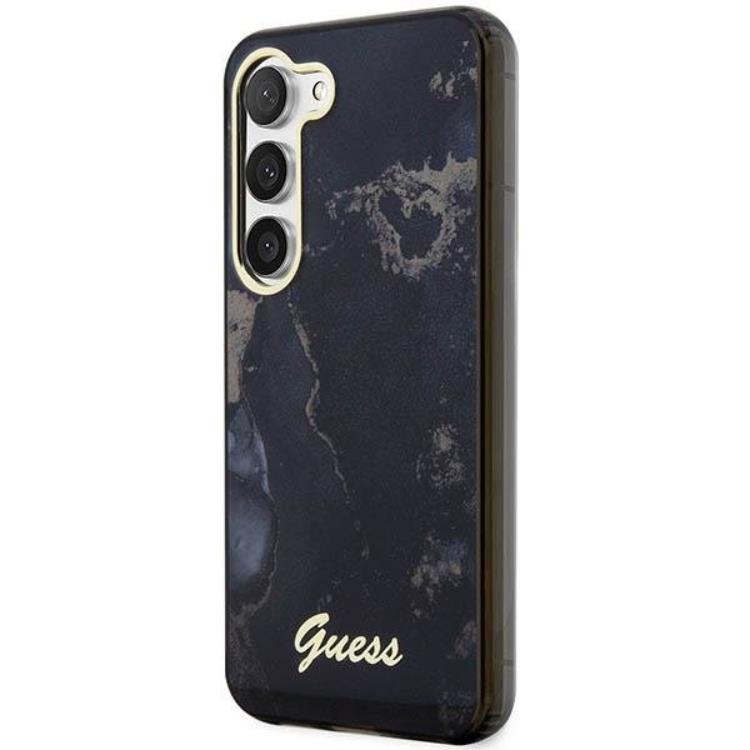 Guess Guess Mobilskal till Galaxy S23 Golden Marble Collection - Svart