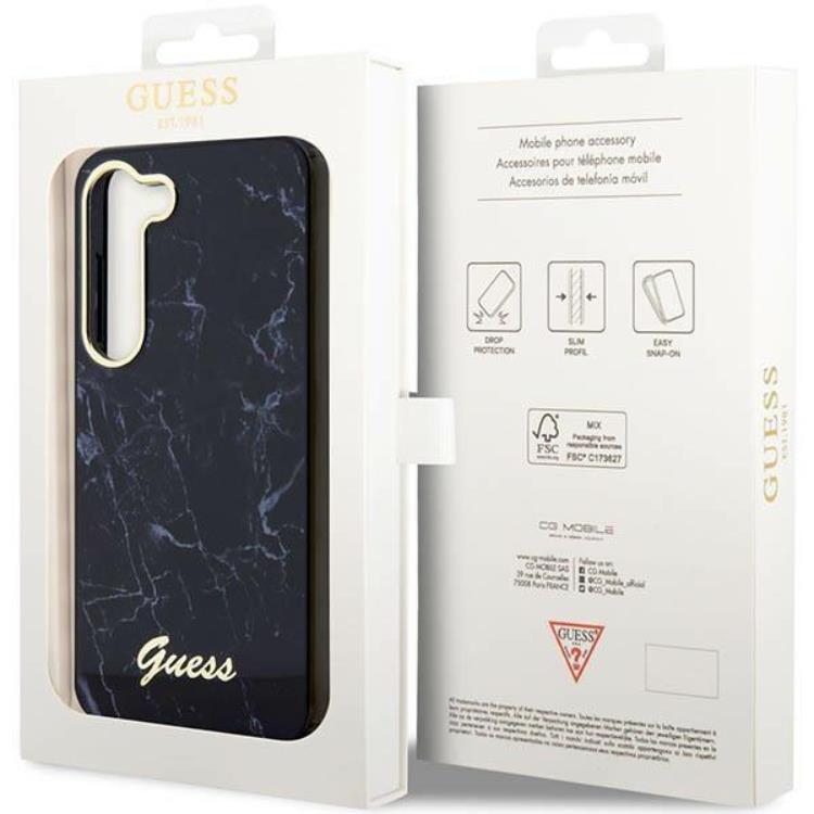 Guess Guess Mobilskal till Galaxy S23 Plus Marble - Svart