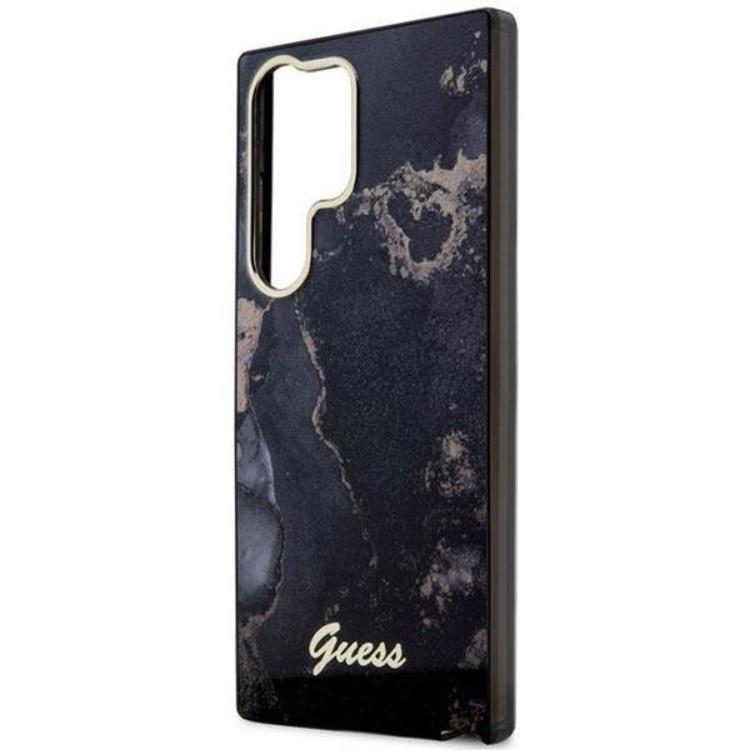 Guess Guess Mobilskal till Galaxy S23 Ultra Golden Marble Collection - Svart