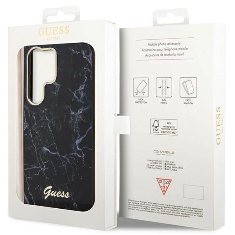 Guess Guess Mobilskal till Galaxy S23 Ultra Marble - Svart
