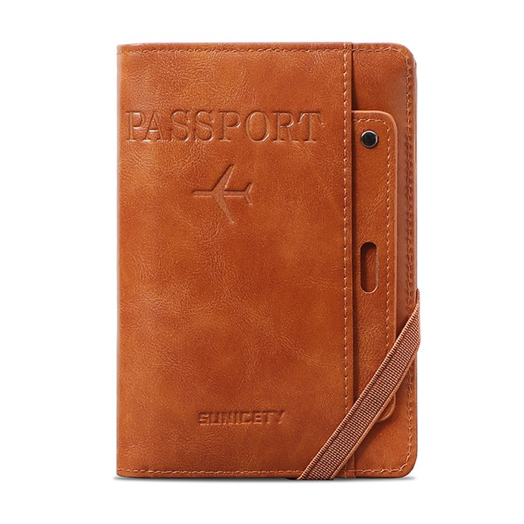 SUNICETY SUNICETY Passhållare Plånbok RFID Korthållare PU-läder - Brun