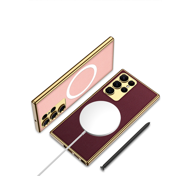 GKK GKK Mobilskal till Galaxy S23 Ultra Magsafe Electroplating - Rosa