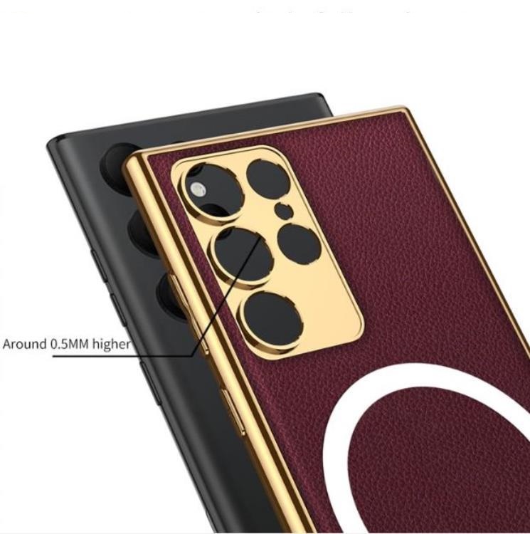 GKK GKK Mobilskal till Galaxy S23 Ultra Magsafe Electroplating - Rosa