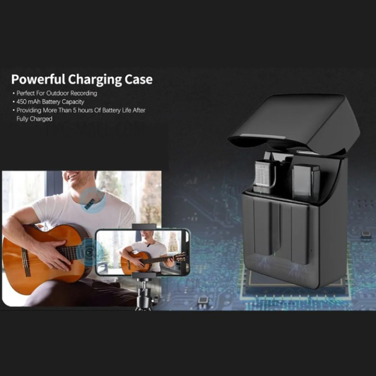 Lavalier Lavalier Lightning Trådlös Mini 2.4GHz Mikrofoner - Svart