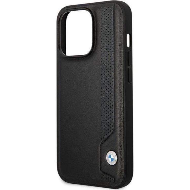 BMW BMW Mobilskal till iPhone 14 Pro Max Läder Blue Dots - Svart