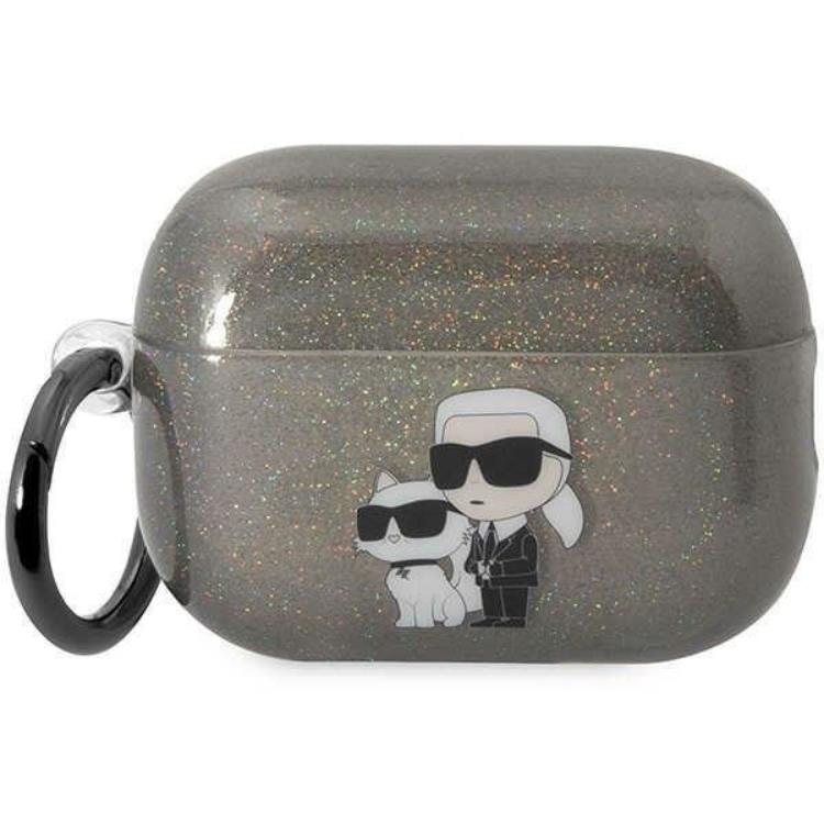 KARL LAGERFELD Karl Lagerfeld Airpods Pro 2 Skal Gliter Karl&Choupette Svart