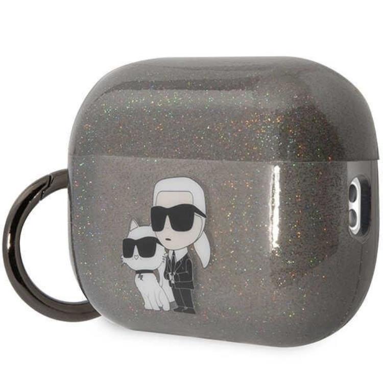 KARL LAGERFELD Karl Lagerfeld Airpods Pro 2 Skal Gliter Karl&Choupette Svart