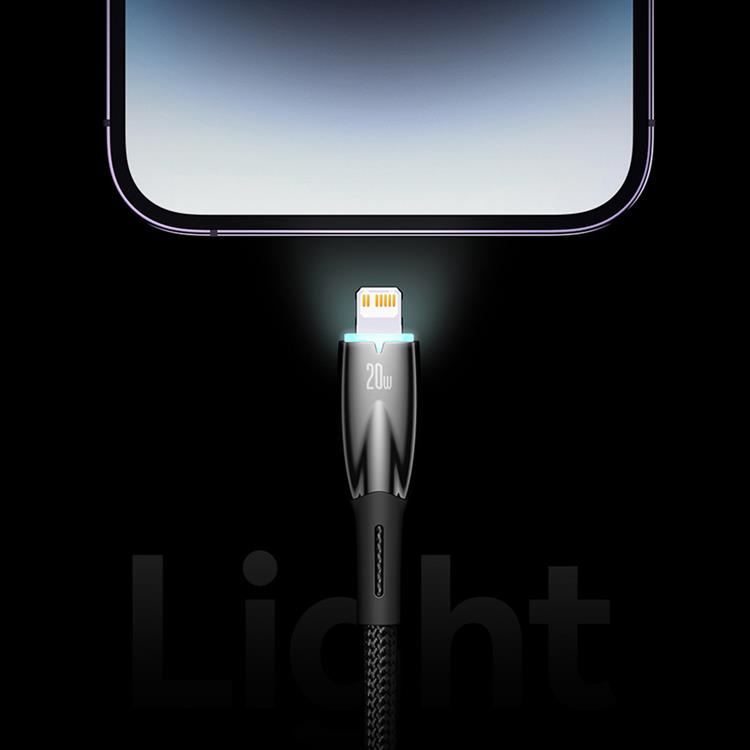 BASEUS Baseus USB-C till USB-A kabel 1M Glimmer Series - Svart