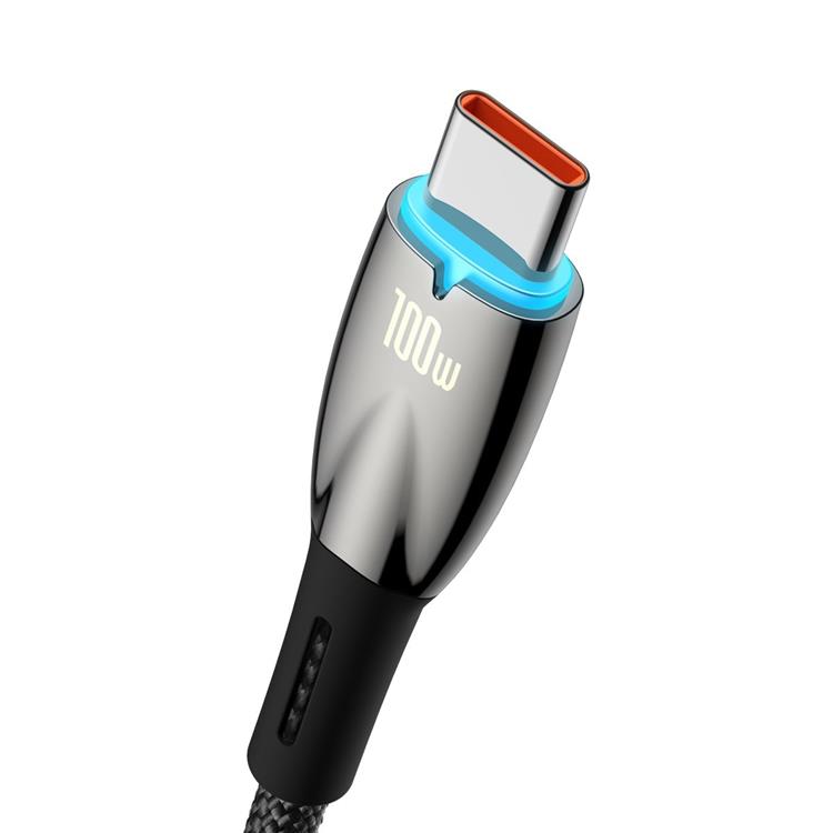 BASEUS Baseus USB-C till USB-A kabel 1M Glimmer Series - Svart