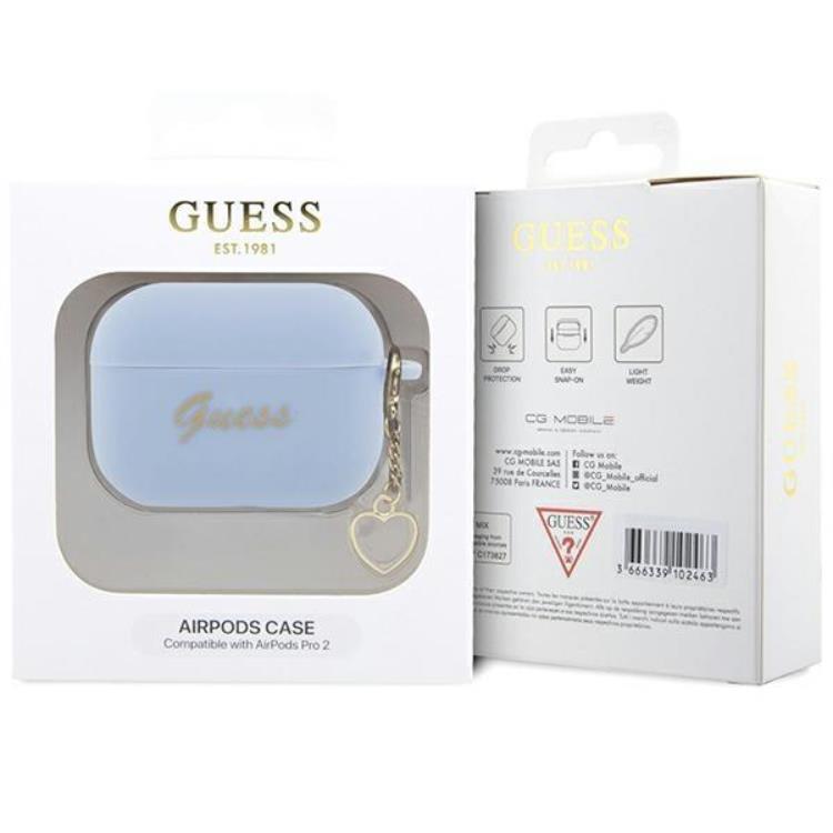 Guess Guess Airpods Pro 2 Skal Charm Heart Collection - Blå