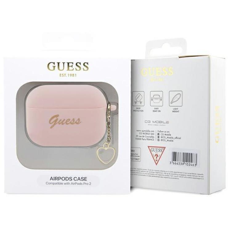 Guess Guess Airpods Pro 2 Skal Charm Heart Collection - Rosa