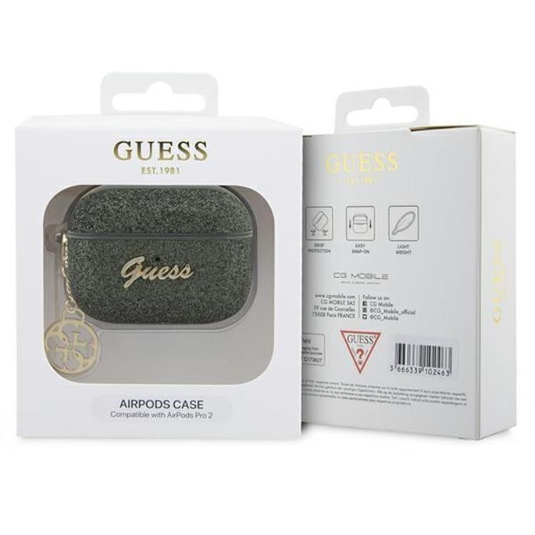 Guess Guess Airpods Pro 2 Skal Glitter Flake Charm - Grön